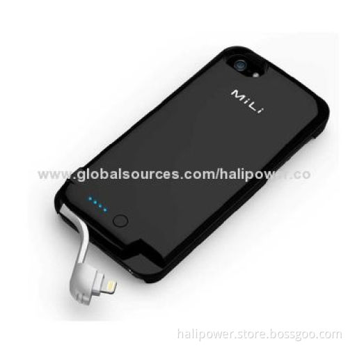 MFI 2,200mAh capacity power bank for iPhone 5/5S/5C with built-in charging cable